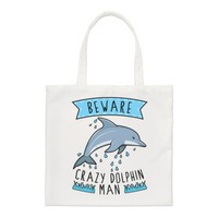 Beware VerrüCkt Delphin Man Regular Tragetasche Lustig Tier Schulter Shopper