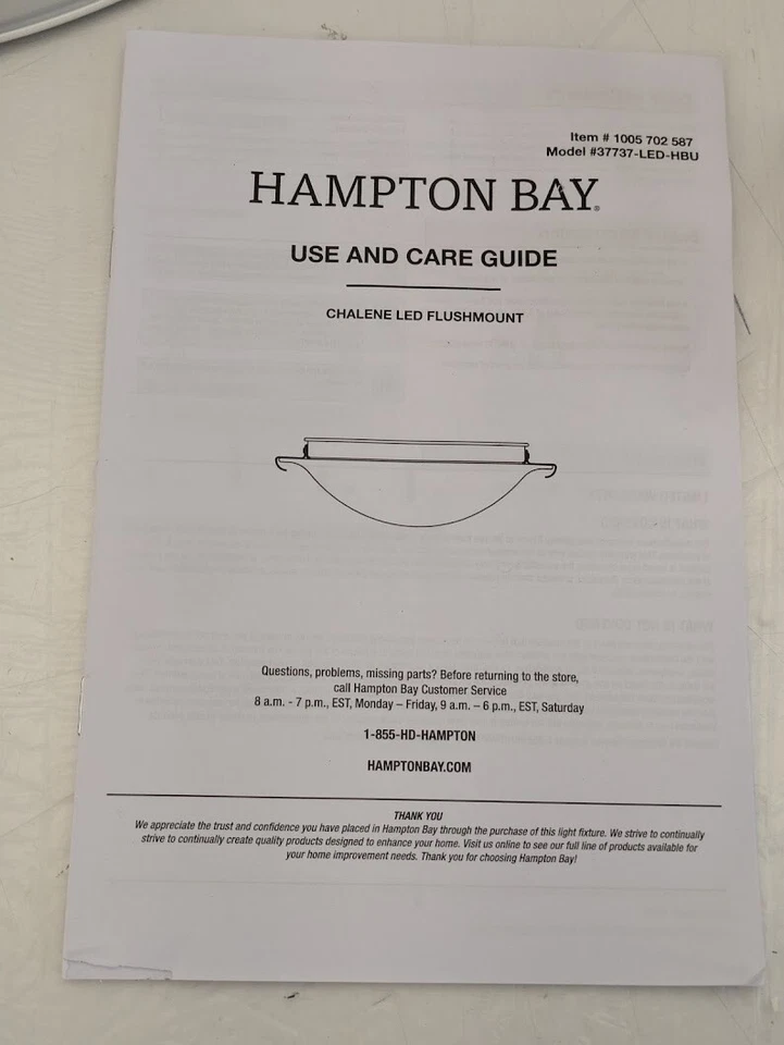 Chalene 15" 1-Luz Clip de Peltre LED Montaje Al Ras Panel de Luz y Herrajes-Para PIEZAS Foto 3 de 4