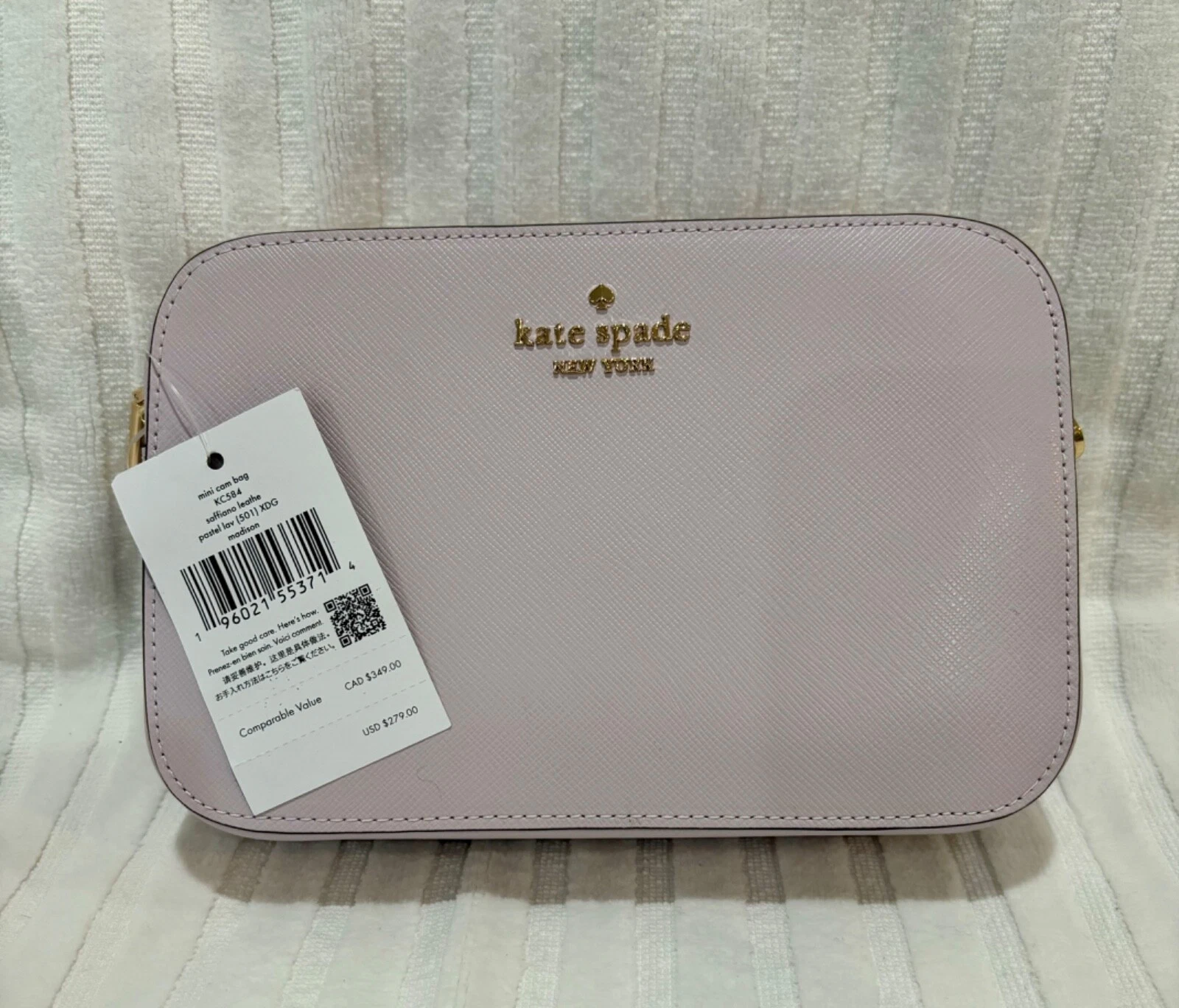 WANDLER Borsa a tracolla Kate Spade Madison Saffiano in pelle mini fotocamera pastello lavanda KC584