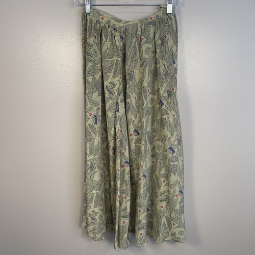 Maxi Falda Sigrid Olsen Secrets De Colección 100% Estampado Hoja de Seda Línea A Multi 6 - Imagen 9 de 10