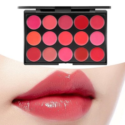 15 Farben Lippenstift Makeups Palette für Frauen Mädchen Makeup Artists