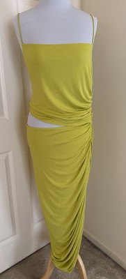 HALSTON DRESSY DRESS COLOR LEMON SIZE 14US