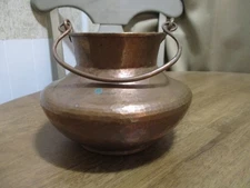 Antique Hammered Copper Cauldron Hand Forged hand wrought copper pot