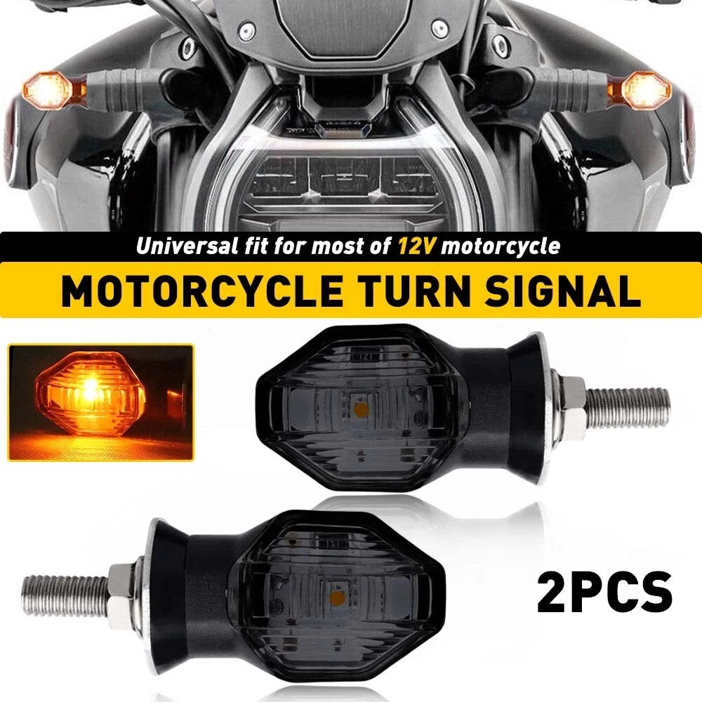 Smoke LED Turn Signal Blinker Lights For Honda Suzuki Motorcycles – Amber