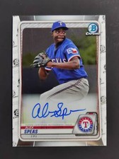2020 Topps Chrome Bowman Texas RC Alex Speas on card autograph