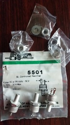 3 Electronics NTE5501 SILICON CONTROLLED RECTIFIER- 50VRM 16A TO-48 IGT=30MA ECG