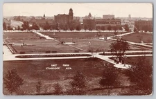 Birds eye view Galt Park Lethbridge Alberta Canada Vintage RPPC 