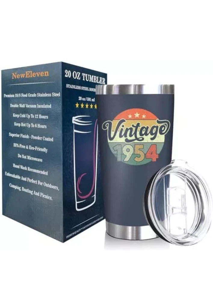 Birthday Gifts For Men Women - 1954 Birthday Vintage 1954 navy - Image 2 of 4