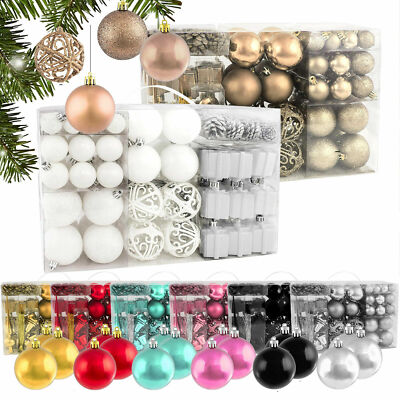BRUBAKER 101 Pieces Shatterproof Christmas Tree Ornaments - Multiple Colors