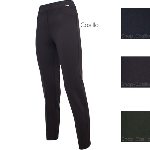 Pantalone Donna Vita Alta Capri Stretto Sotto Vestibilità Classica Elastico  Vita | eBay