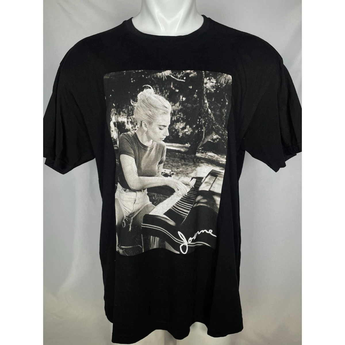 Lady Gaga Joanne Piano Photo Black T-Shirt Men
