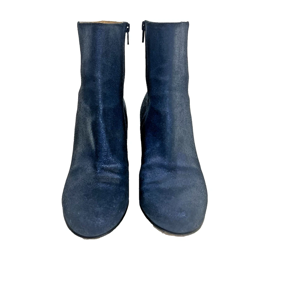 Botines Maison Margiela Talla 38 Azul Marino Tacones Metálicos Cuero Italia Foto 2 de 4