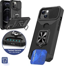 For iPhone 13/14 Pro Case Tough Heavy Duty Armor Stand Camera Lens Protector US