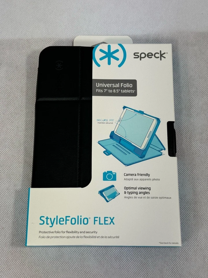 Speck Universal Leather Folio Case Cover Stand For 7" to 8.5" Tablets - Black - Image 2 of 3