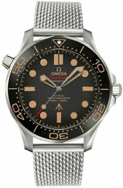 OMEGA Seamaster Men's Black Watch with Silver Case - 210.90.42.20.01.001