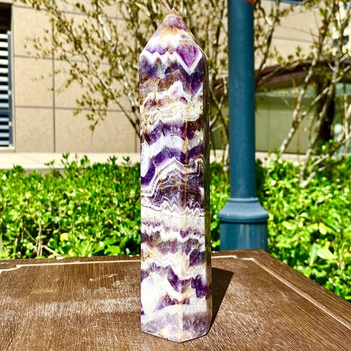 1.31LB Top Natural dreamy amethyst obelisk quartz crystal energy column - Bild 12 von 16