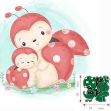 Loving Ladybug Mother Hugging Baby Metal Cutting Dies Scrapbooking Card Craft