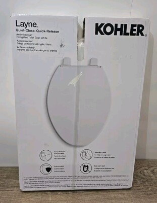 #ad Kohler Layne Toilet Seat White Elongated Easy Install Quick Release EZ Clean $24.50