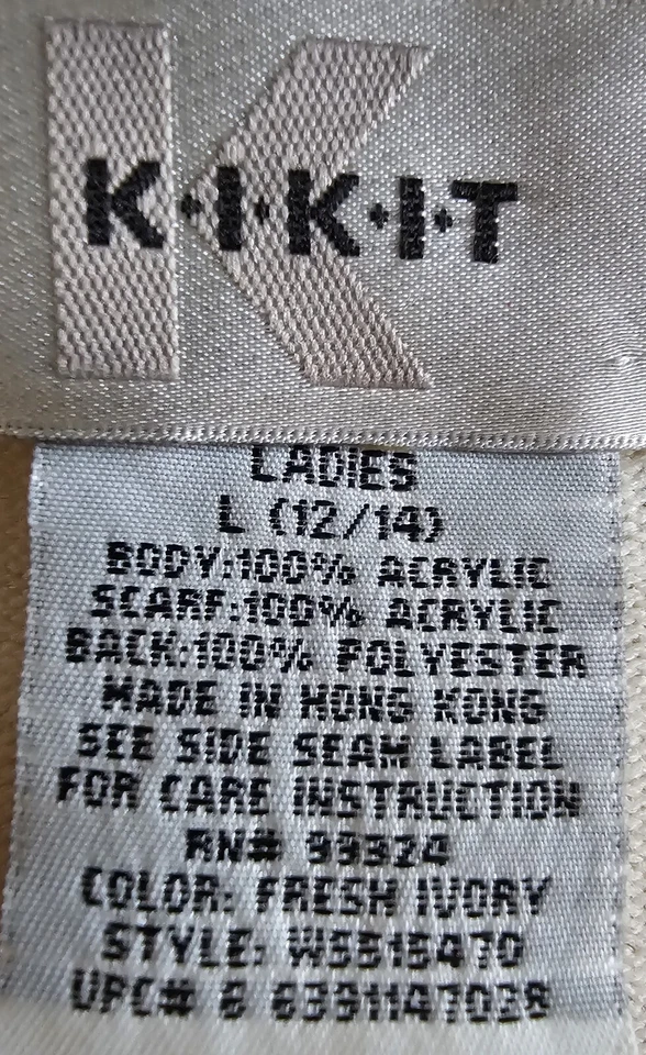 Kikit Cárdigan Suéter Camisa Top Blusa Talla L Grande 12/14 Mujer Marfil NUEVO Foto 2 de 4