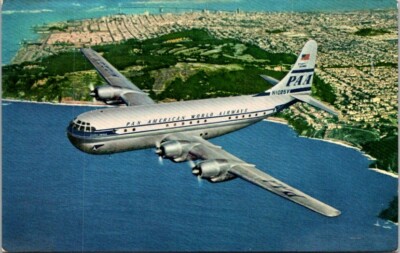 Postcard Pan American Airlines PAA Double Decked Super Strato Clipper      15401