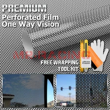 【One Way Vision】 Black Perforated Print Media Vinyl Window Sticker Sheet Film