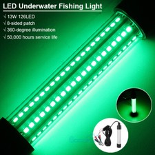 800000Lumens 12V LED 13W Green Underwater Fishing Light Fish Attracting Lamp