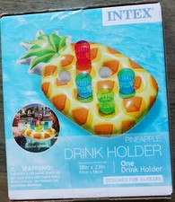 Pineapple Pool Side Party Cup Holder Inflatable Drink Float 6 drinks 38x23"