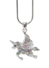 Multi Color Crystal Unicorn Pendant Necklace
