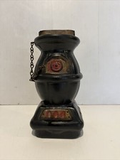 8” Coin Bank Potbelly Wood Stove Princess Plastics Brooklyn NY Vintage