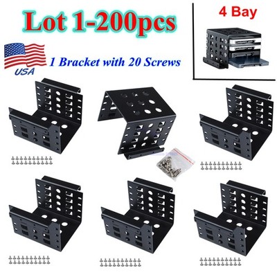Lot 4-Bay Hard Disk Rack 2.5'' to 3.5'' HDD Bracket Holder Box Cage Case Enclosure