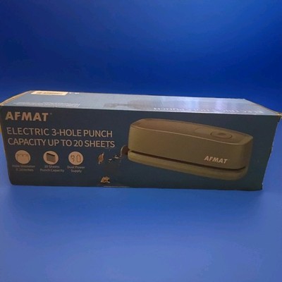 AFMAT Electric 3 Hole Punch, 20-Sheet 3 Hole Puncher for Binder, Effortless P...