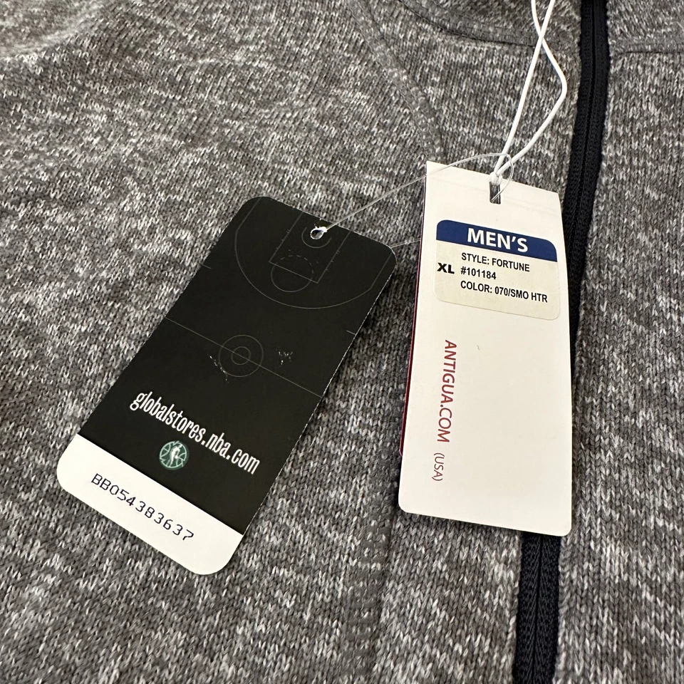 Pulôver masculino novo com etiquetas Antigua Milwaukee Bucks NBA 1/4 zíper Fortune tamanho GG - Imagem 3 de 4