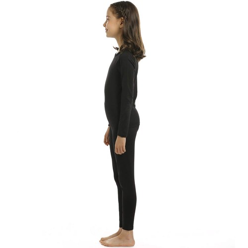 Kids Girls Winter Thermal Underwear Set, Fleece-Lined Long Johns Top & Bottom - Picture 3 of 6