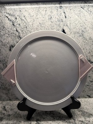 Cake Stand signed J. S - Art Deco Style Grey With Pink Rare one of a kind