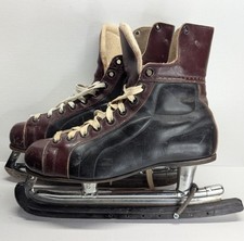 VTG Riedell Red Wing Classic Pro N.H.L. Canada Leather Hockey Skates Mens Sz 8.5