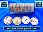 Roll of 40 Silver Proof Quarters ➳ Dates:  1956, 59, 60-1964 ➳ 90% Silver ➳ R2pr