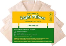 Fluorescent Light Diffuser Covers Set of 8 Filters Light for Classrooms