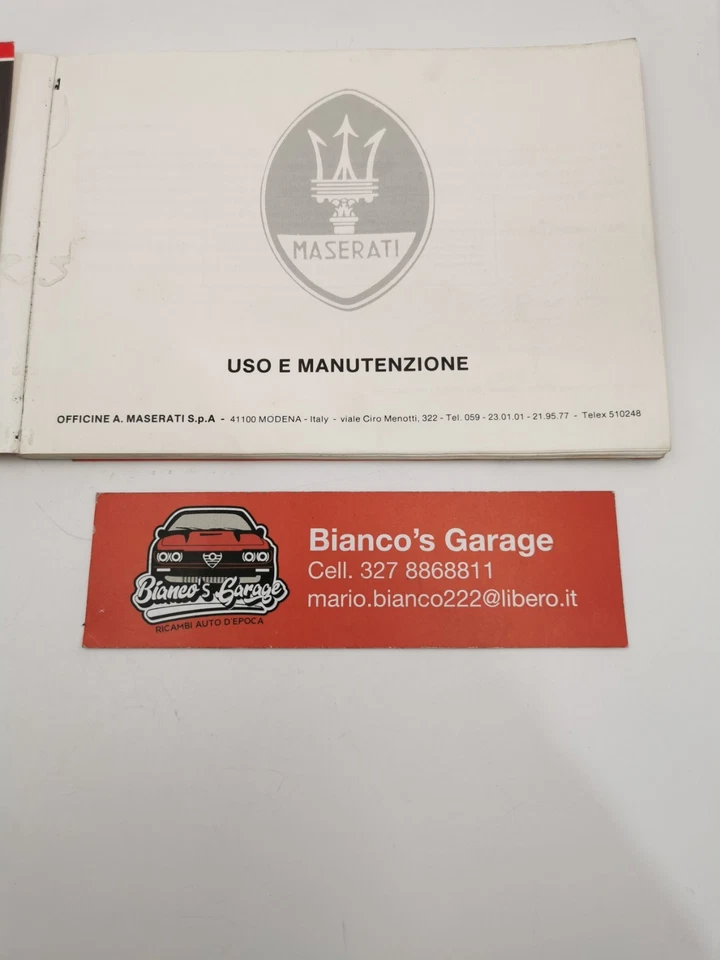Libretto uso e manutenzione Maserati Biturbo - Immagine 4 di 4