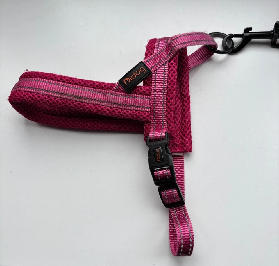 Female Midog Pink No Pull Dog Vest/Harness Lead Set Reflective Mesh Padded XS S - Image 3 of 4