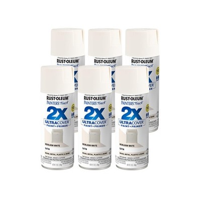 Painter's Touch 2X Ultra Cover Satin Heirloom White Paint 12 Ounce Pack Of 6
