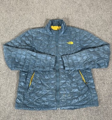 The North Face Thermoball Puffer Jacket Mens Medium Blue yellow