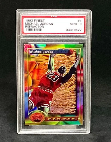 1993 Finest Michael Jordan Refractor #1 Basketball Card Graded Psa 9 MInt!!