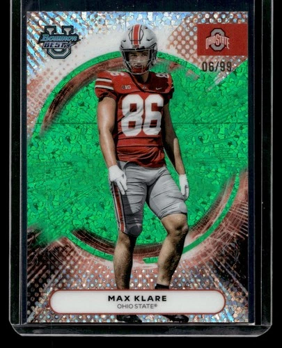 2025 Bowman Best University Football Green Mini-Diamond Refractor Max Klare #88