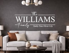 PERSONALISED FAMILY NAME Est Vinyl Wall Art Sticker Decal Kitchen Bedroom Lounge