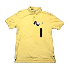 Chaps Polo Shirt Natural Stretch Yellow Short Sleeve Size Medium New
