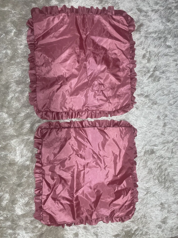 Set of 2 Stunning Surya Hot Pink Ruffled Pillow Covers 27”x27” - Image 3 of 4