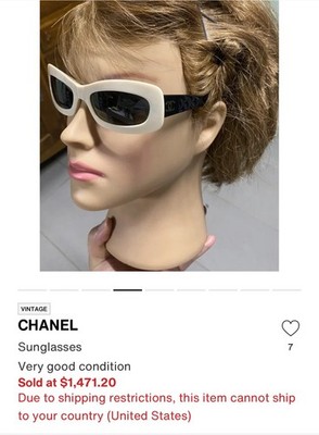Authentic Nude Quilted Black Chanel Sunglasses 5006 Vintage Retro