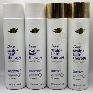 4PC Dove Scalp + Hair Therapy Shampoo & Conditioner Set ~ 9.25 FL OZ Each ~ READ