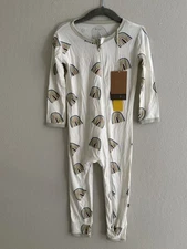 Kyte Baby Zippered Romper Bamboo Aloe Rainbow 3T Gender Neutral NWT