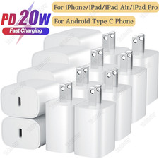 20W USB-C Fast Wall Charger PD Power Adapter Lot For iPhone 17 16 15 14 Samsung